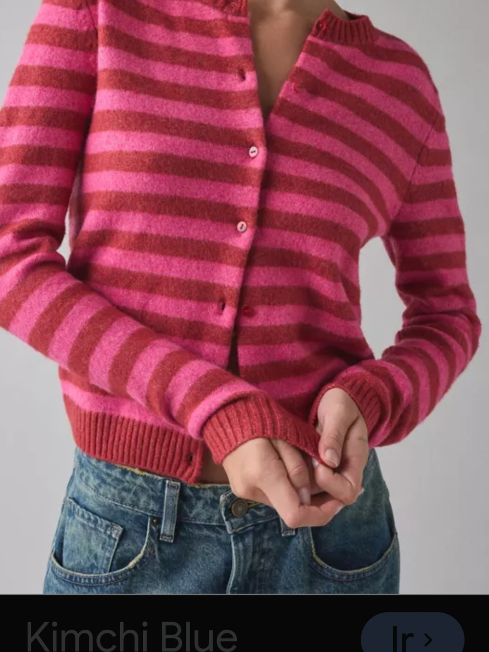 Banana Republic Pink and Rose Striped Cardigan